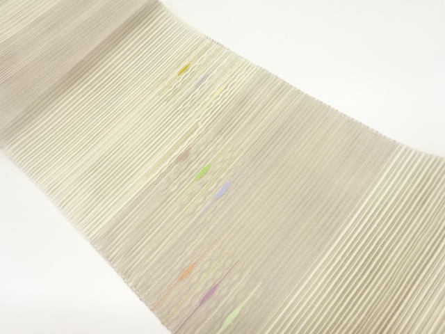 JAPANESE NAGOYA OBI FOR SUMMER / WOVEN ABSTRACT STRIPE